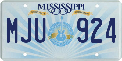 MS license plate MJU924
