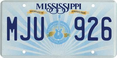 MS license plate MJU926