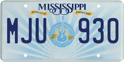 MS license plate MJU930