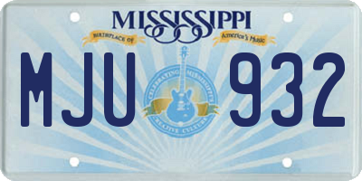 MS license plate MJU932