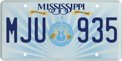 MS license plate MJU935