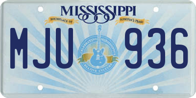 MS license plate MJU936