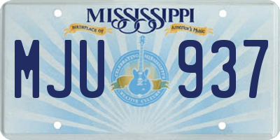 MS license plate MJU937