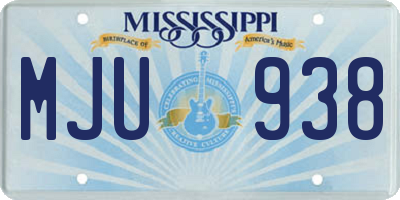 MS license plate MJU938