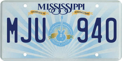 MS license plate MJU940