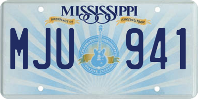 MS license plate MJU941