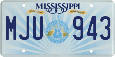 MS license plate MJU943