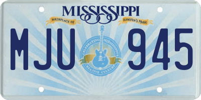 MS license plate MJU945