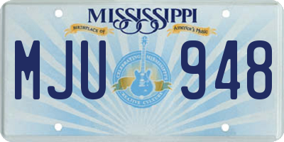 MS license plate MJU948