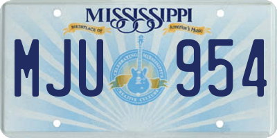 MS license plate MJU954