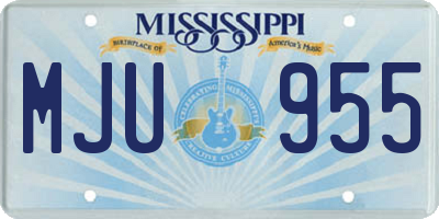 MS license plate MJU955