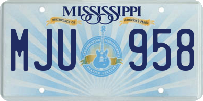 MS license plate MJU958