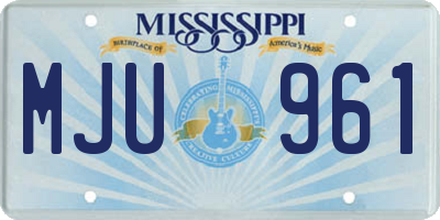 MS license plate MJU961