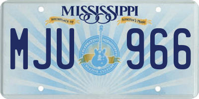 MS license plate MJU966