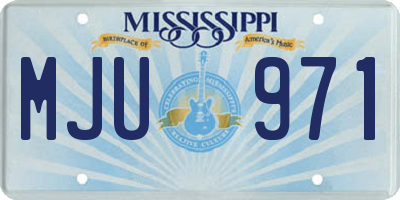 MS license plate MJU971