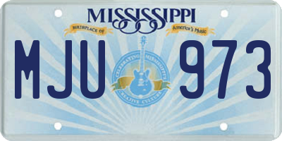 MS license plate MJU973