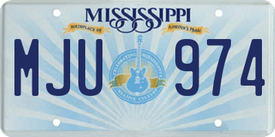 MS license plate MJU974