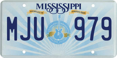 MS license plate MJU979