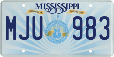 MS license plate MJU983