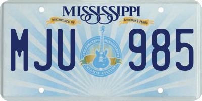 MS license plate MJU985
