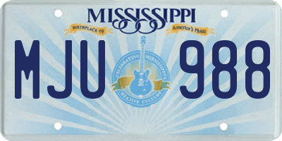 MS license plate MJU988