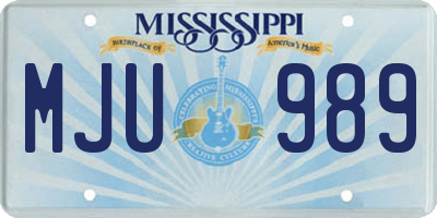 MS license plate MJU989