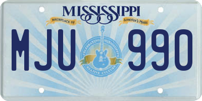 MS license plate MJU990