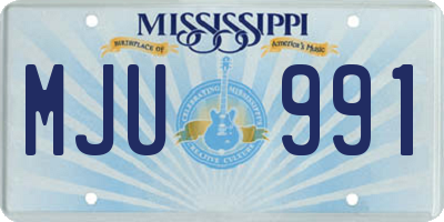 MS license plate MJU991