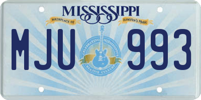 MS license plate MJU993