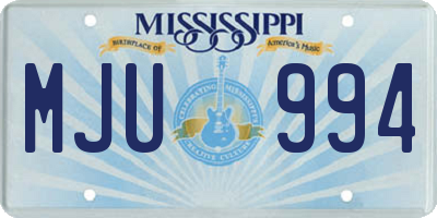 MS license plate MJU994