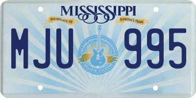 MS license plate MJU995