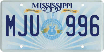 MS license plate MJU996
