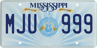 MS license plate MJU999