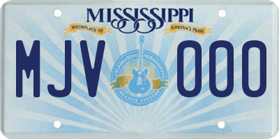 MS license plate MJV000