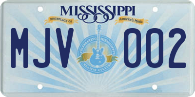 MS license plate MJV002