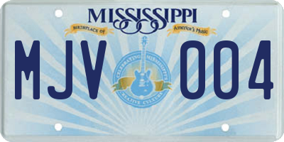 MS license plate MJV004