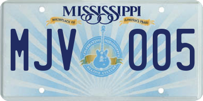 MS license plate MJV005