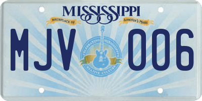 MS license plate MJV006
