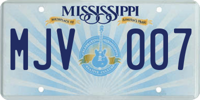 MS license plate MJV007