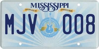MS license plate MJV008