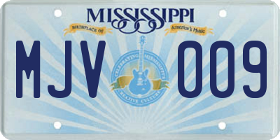 MS license plate MJV009