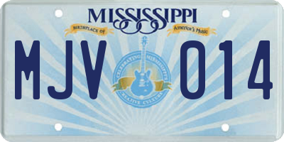 MS license plate MJV014