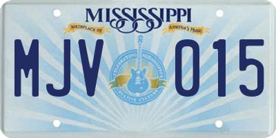 MS license plate MJV015