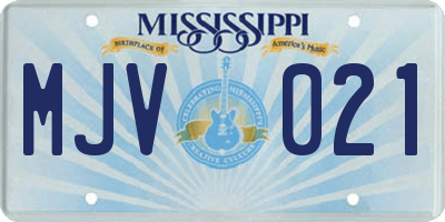 MS license plate MJV021