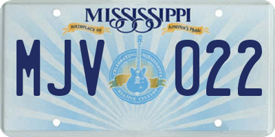 MS license plate MJV022