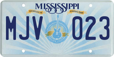 MS license plate MJV023