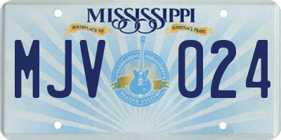 MS license plate MJV024