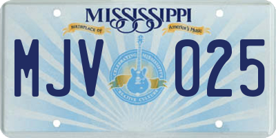 MS license plate MJV025