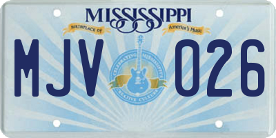MS license plate MJV026