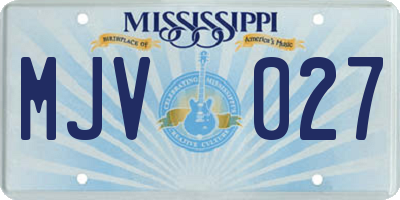 MS license plate MJV027